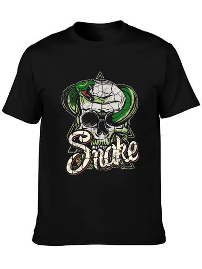 Skull & Snake Graphic Tee - Mens Black T-Shirt