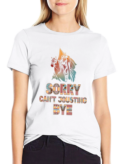 Funny Sorry Cant Jousting Bye Mens Black T-Shirt