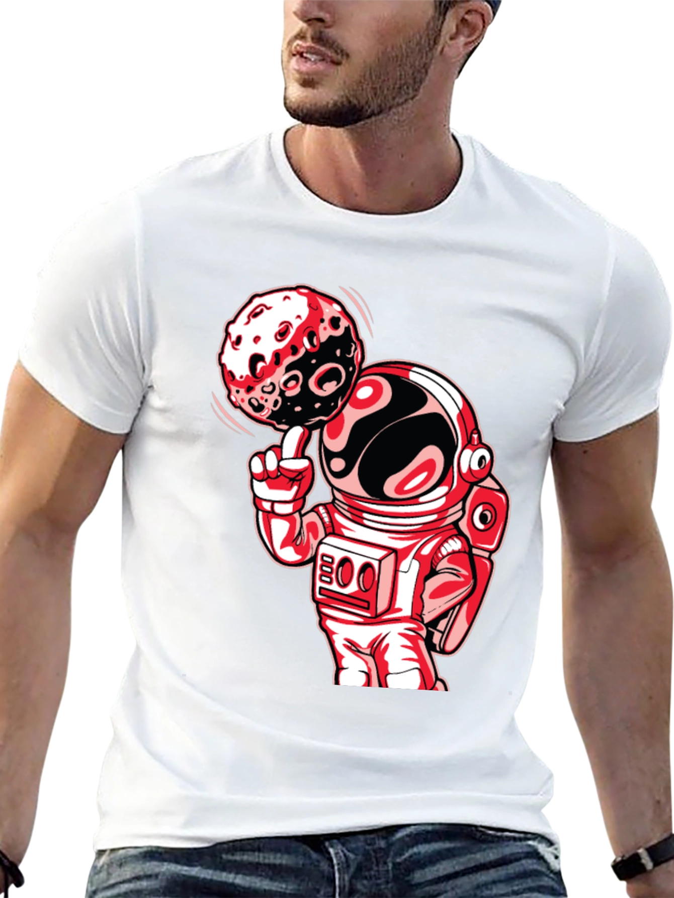 Astronaut Moon Spin Graphic T-Shirt