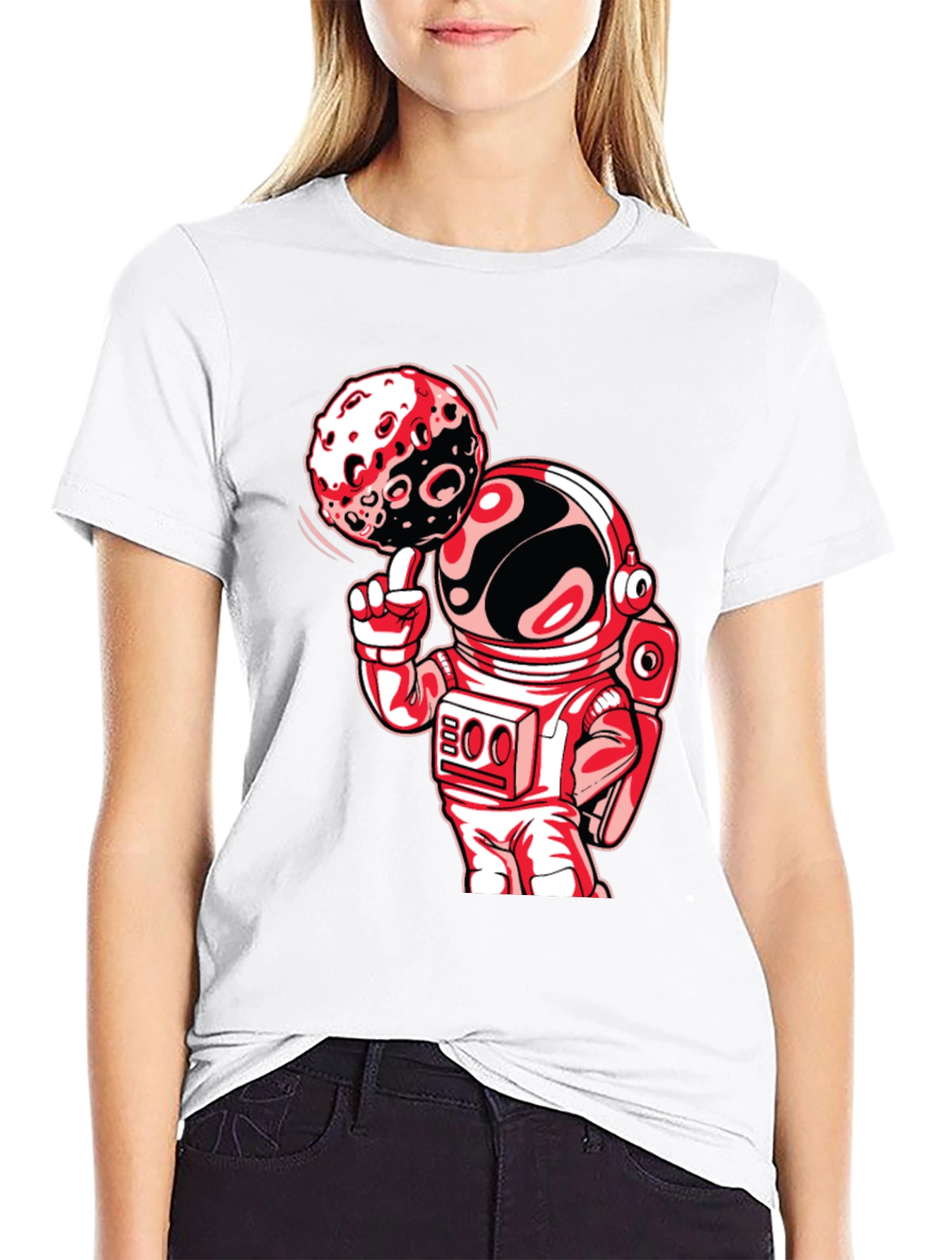 Astronaut Moon Spin Graphic T-Shirt