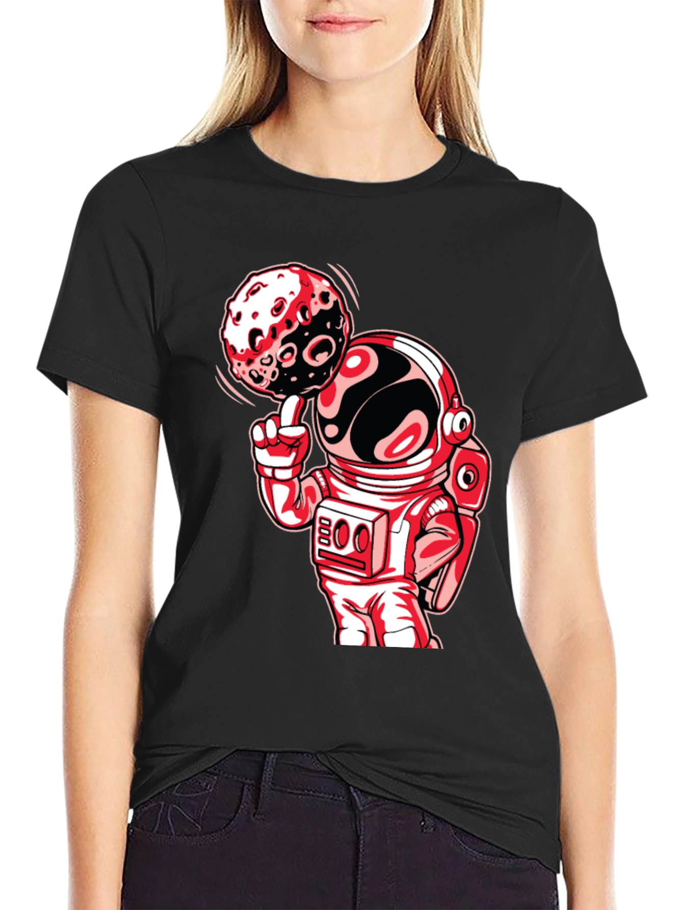 Astronaut Moon Spin Graphic T-Shirt