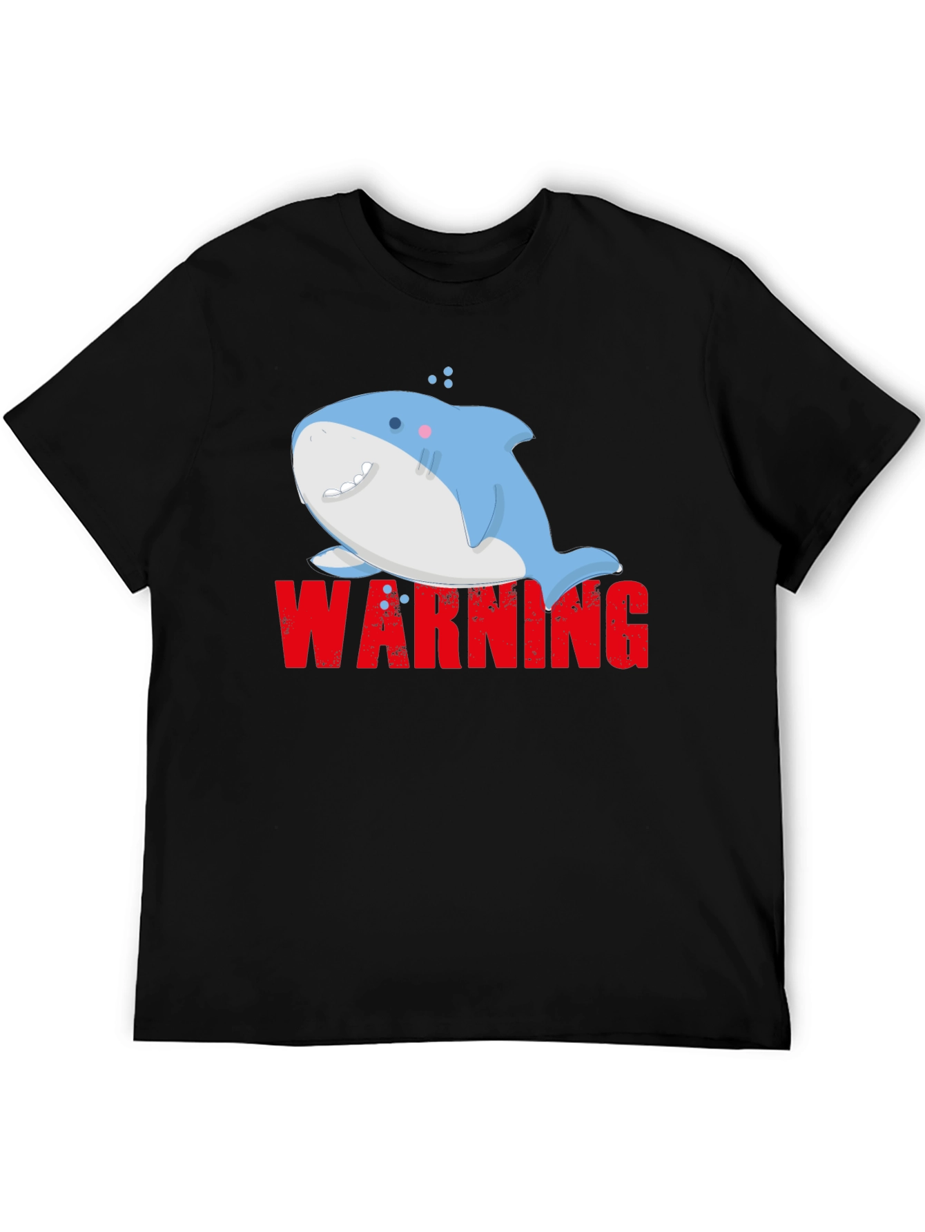 Warning Cute Shark Graphic Tee - Mens