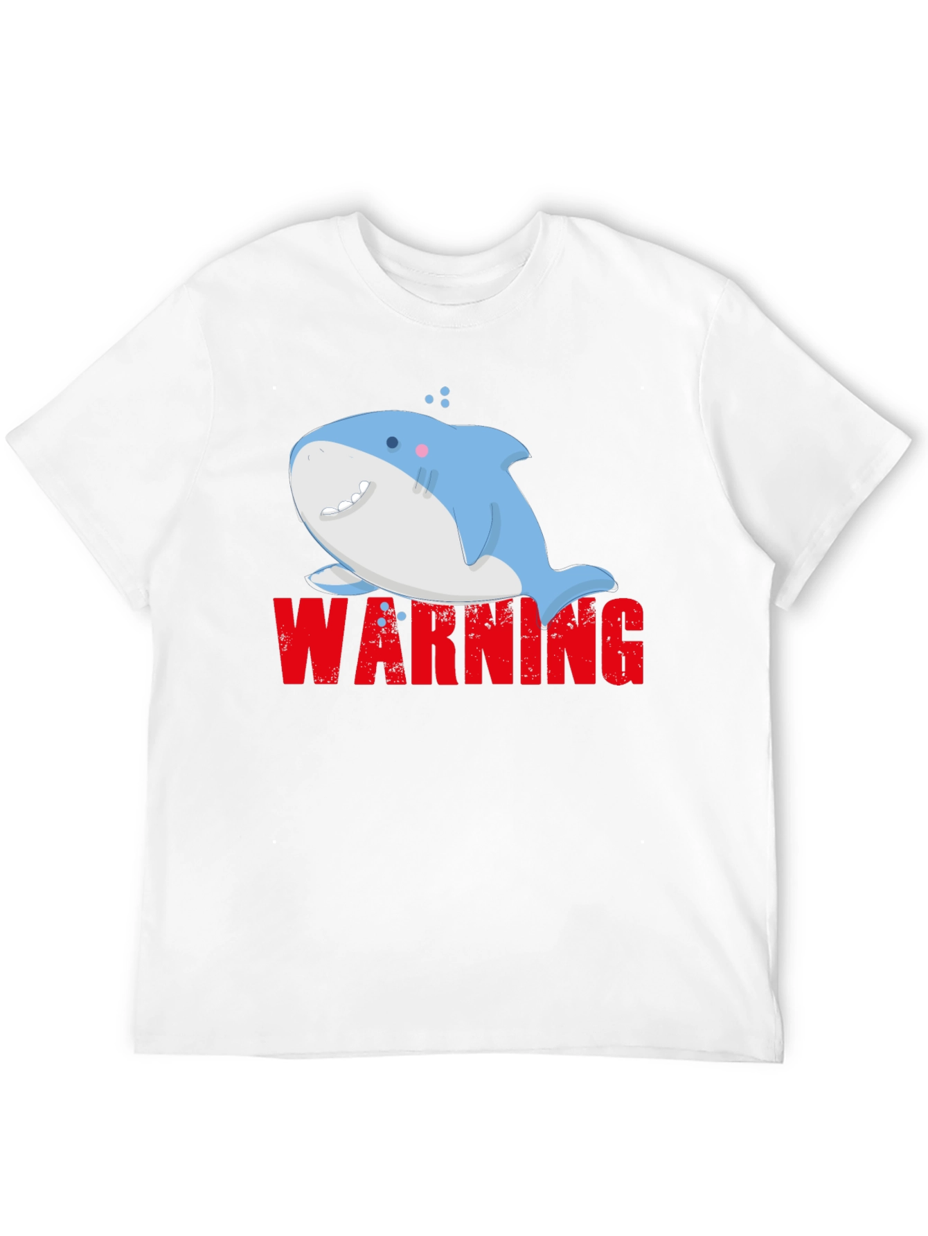 Warning Cute Shark Graphic Tee - Mens