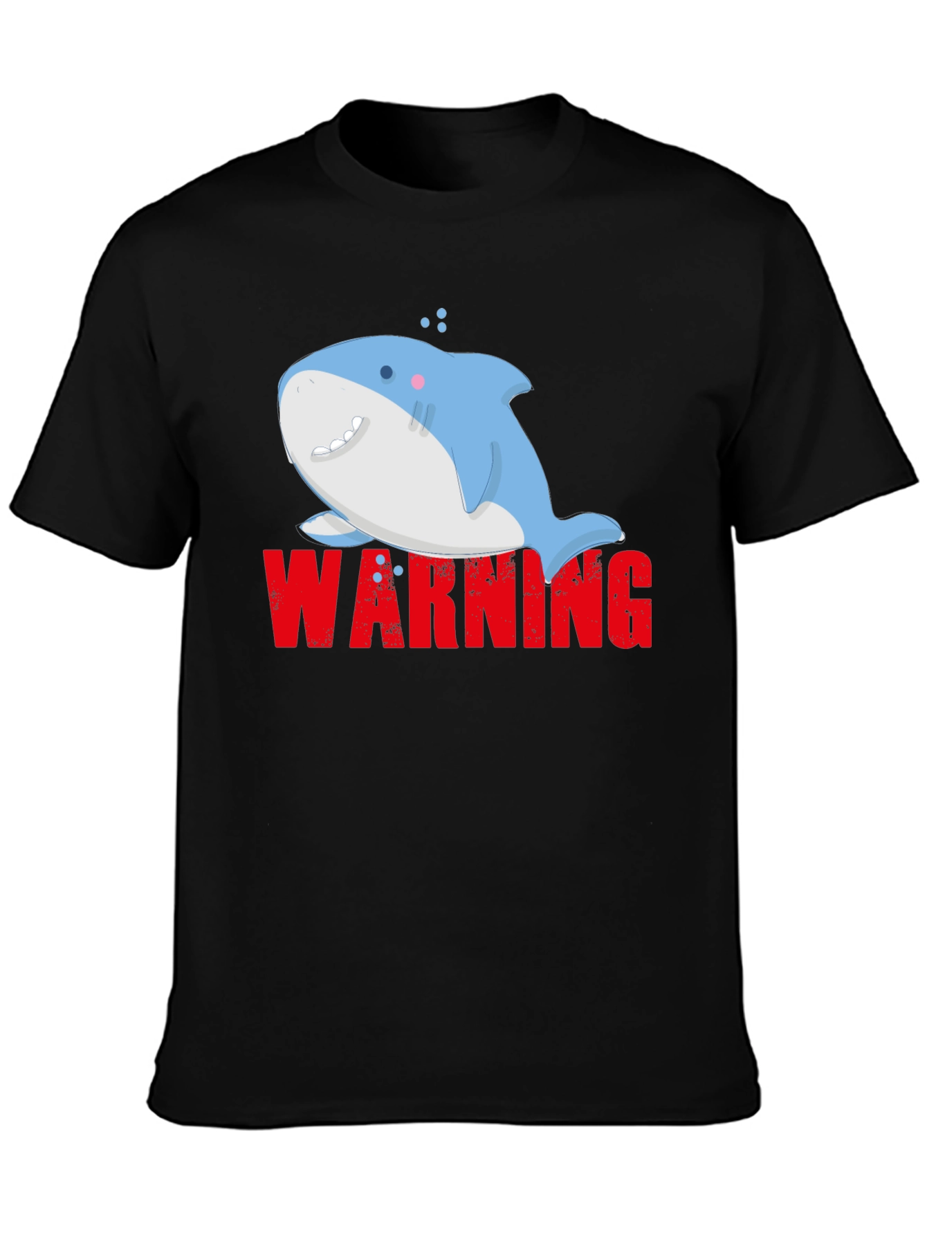 Warning Cute Shark Graphic Tee - Mens