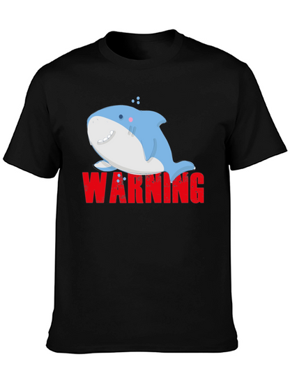 Warning Cute Shark Graphic Tee - Mens