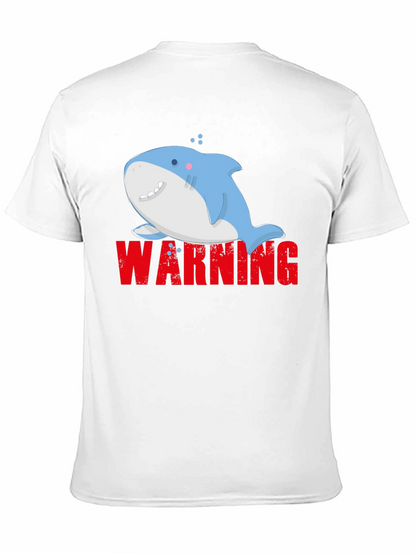Warning Cute Shark Graphic Tee - Mens