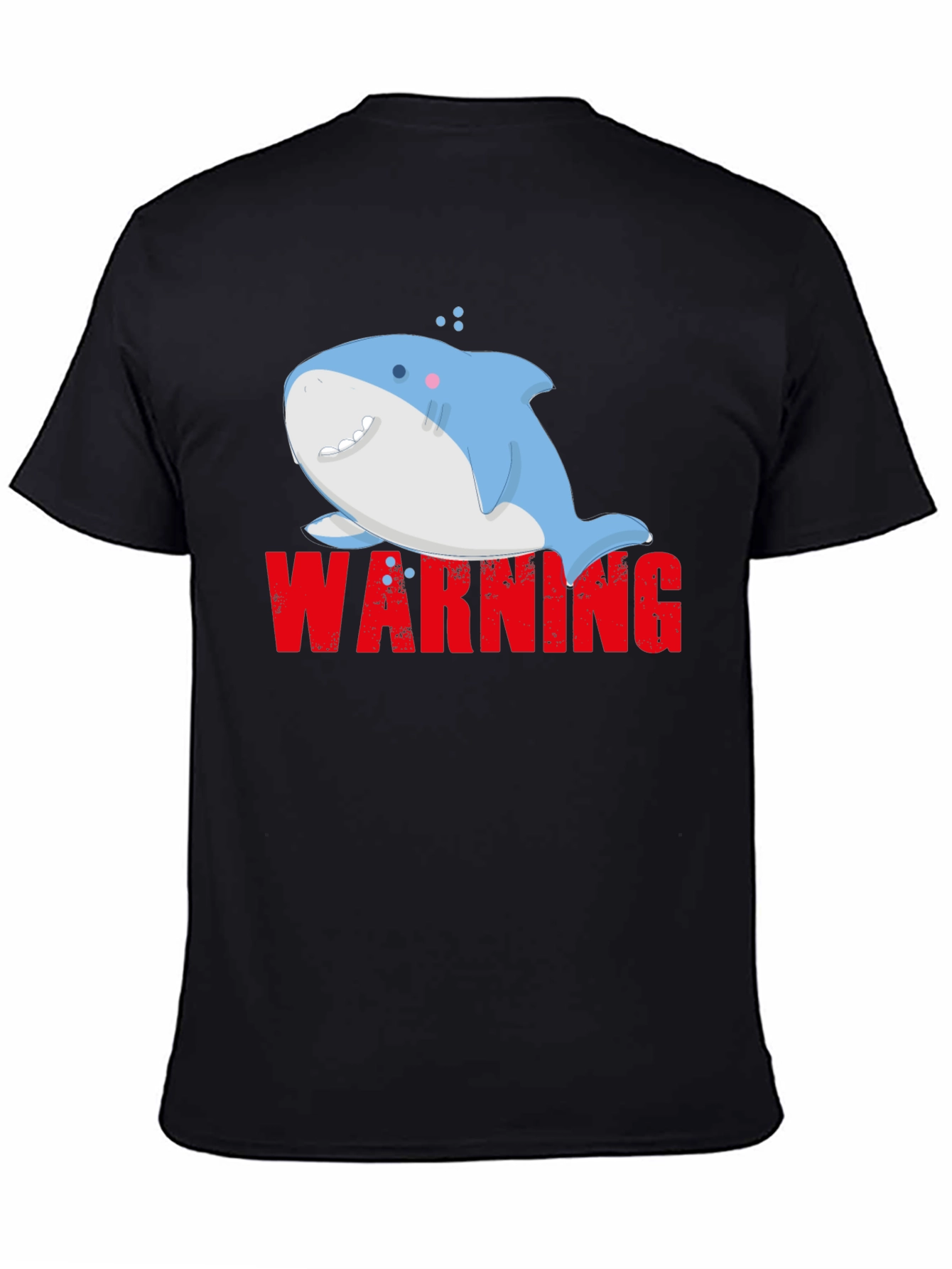 Warning Cute Shark Graphic Tee - Mens
