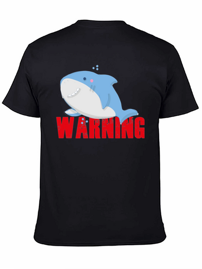 Warning Cute Shark Graphic Tee - Mens