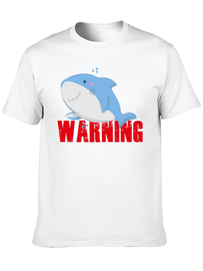 Warning Cute Shark Graphic Tee - Mens