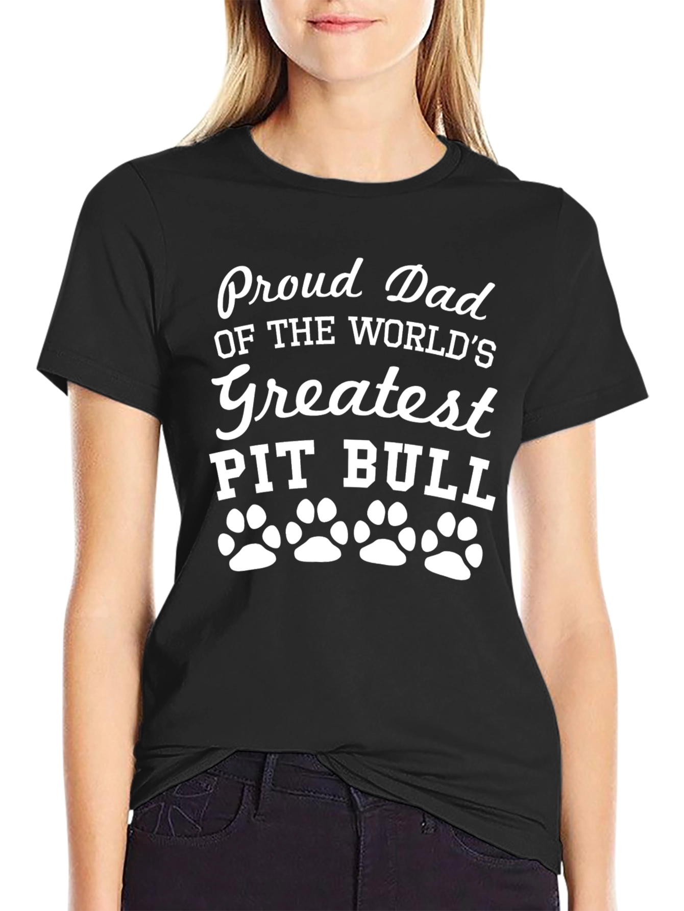 Proud Pit Bull Dad Graphic Tee