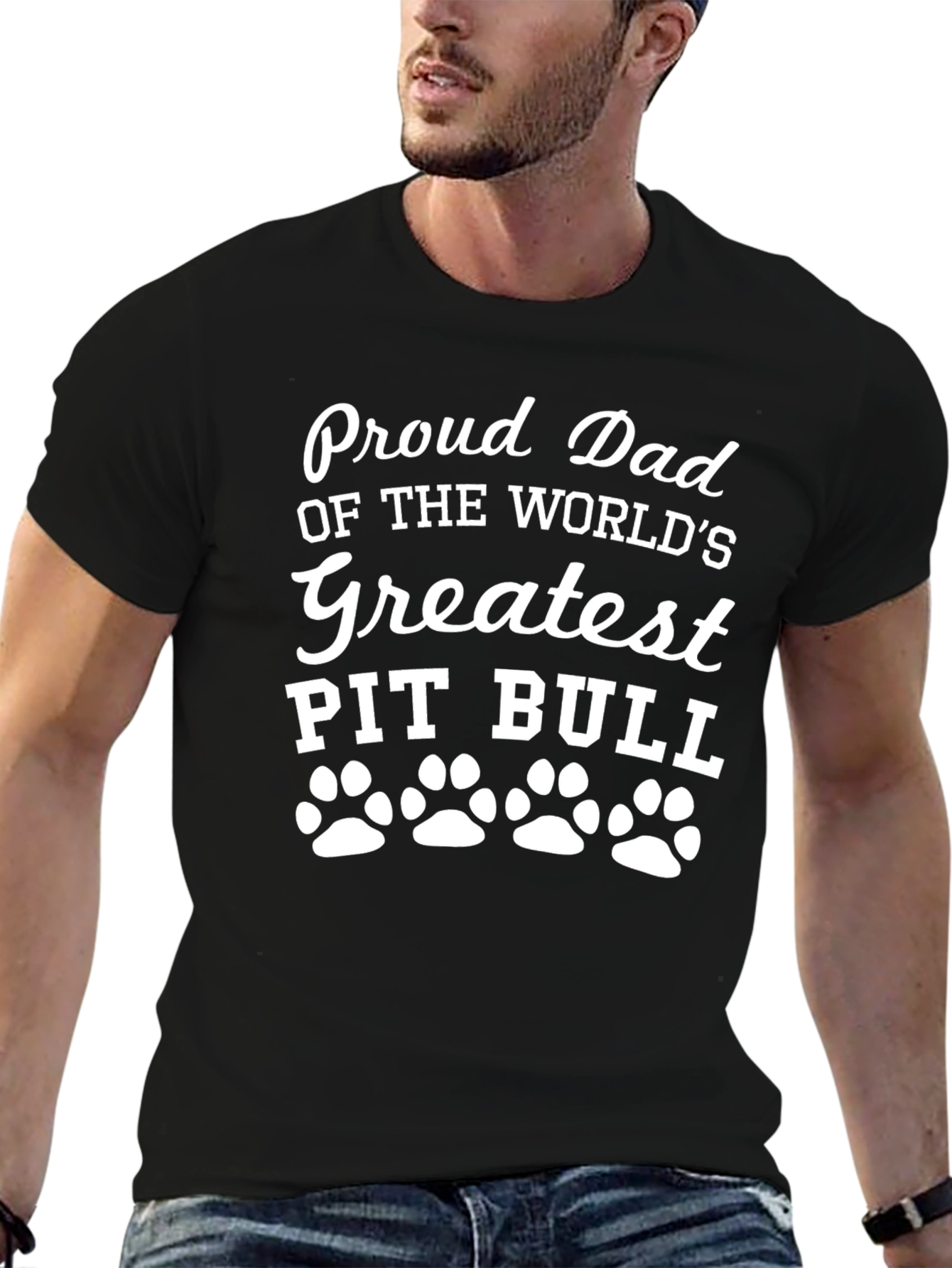 Proud Pit Bull Dad Graphic Tee