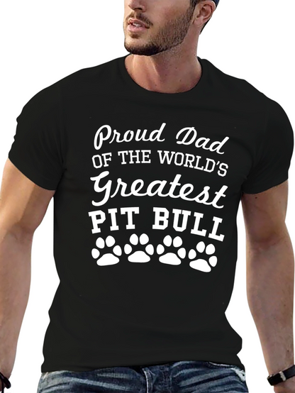 Proud Pit Bull Dad Graphic Tee