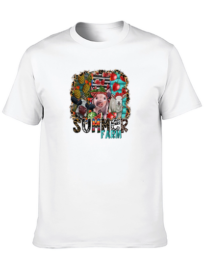 Summer Farm Animals Graphic T-Shirt