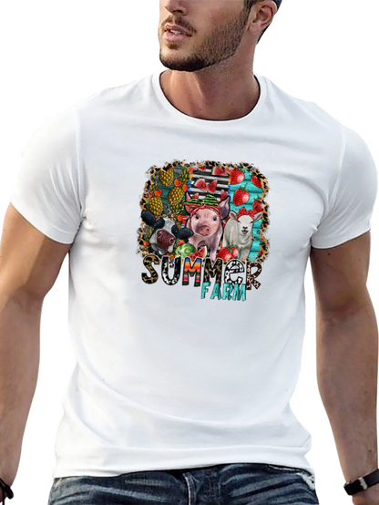 Summer Farm Animals Graphic T-Shirt