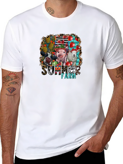 Summer Farm Animals Graphic T-Shirt