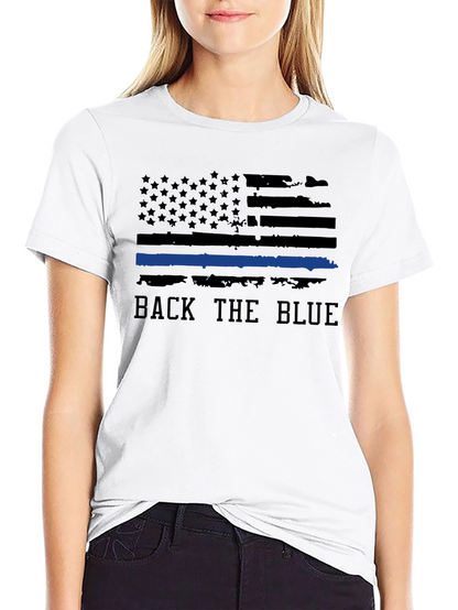 Back the Blue Graphic Tee - Black T-Shirt
