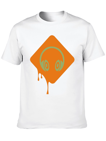 Headphones Graphic Black T-Shirt