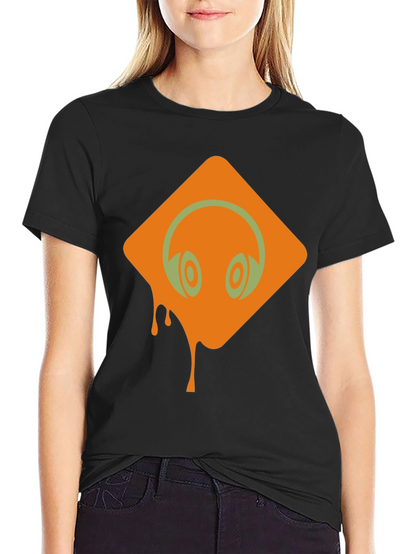 Headphones Graphic Black T-Shirt