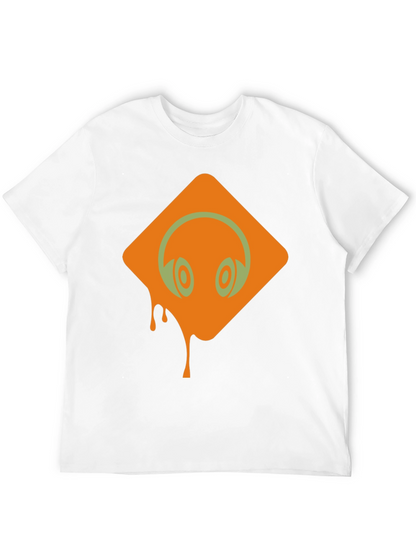 Headphones Graphic Black T-Shirt