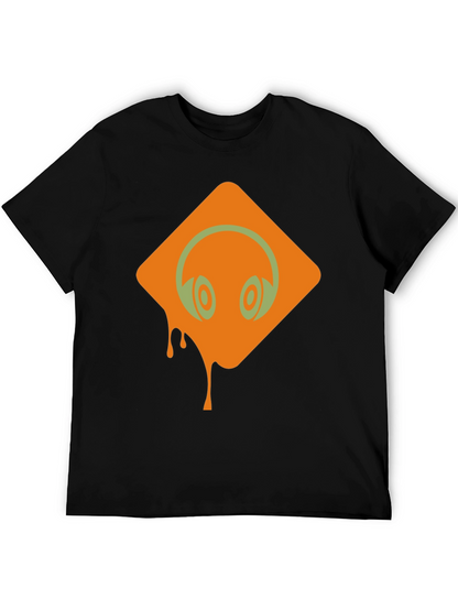 Headphones Graphic Black T-Shirt