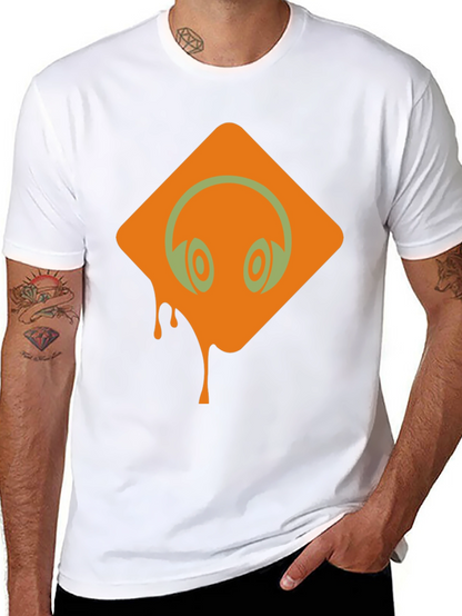 Headphones Graphic Black T-Shirt