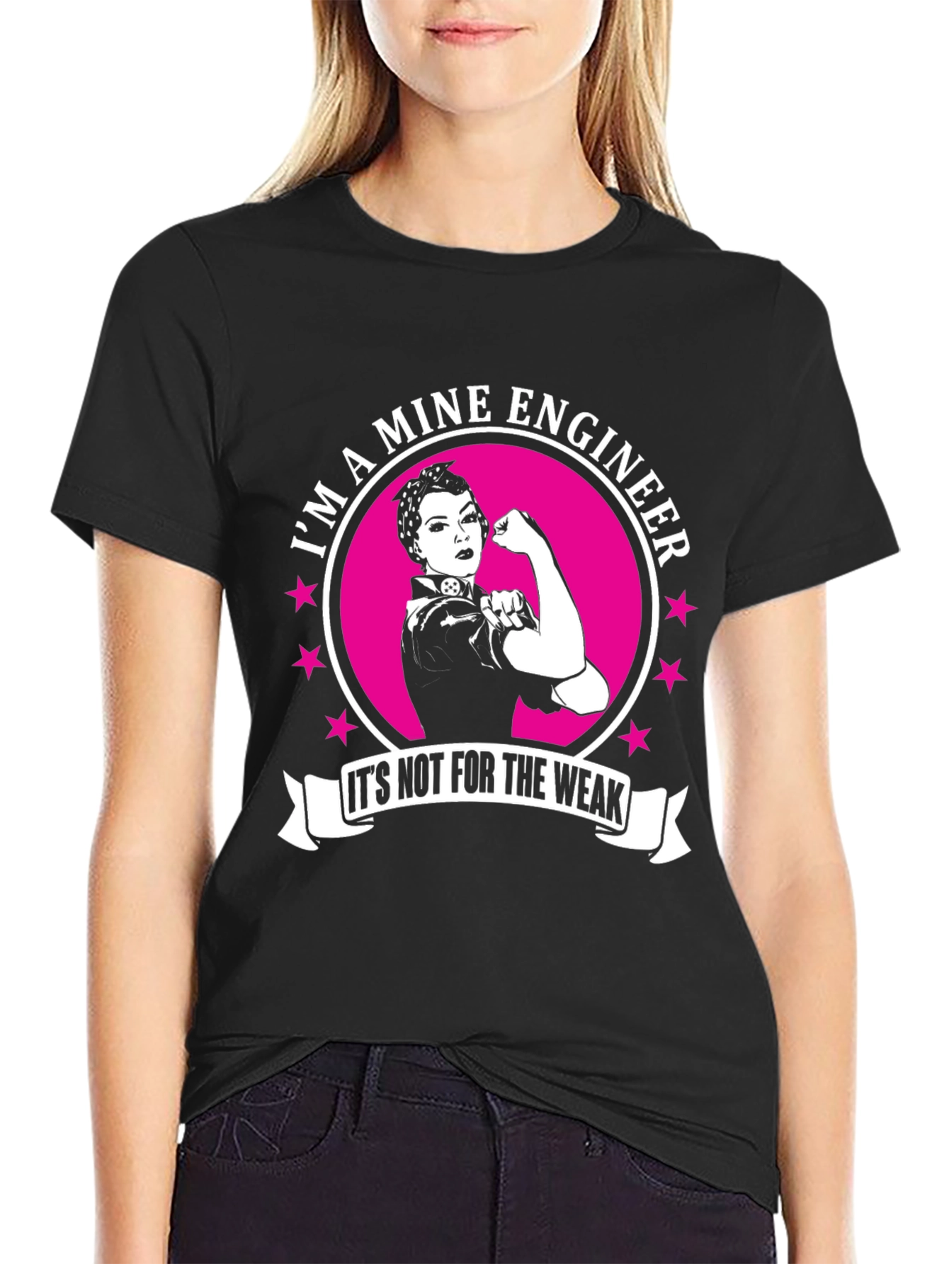 Mine Engineer Strong Woman T-Shirt