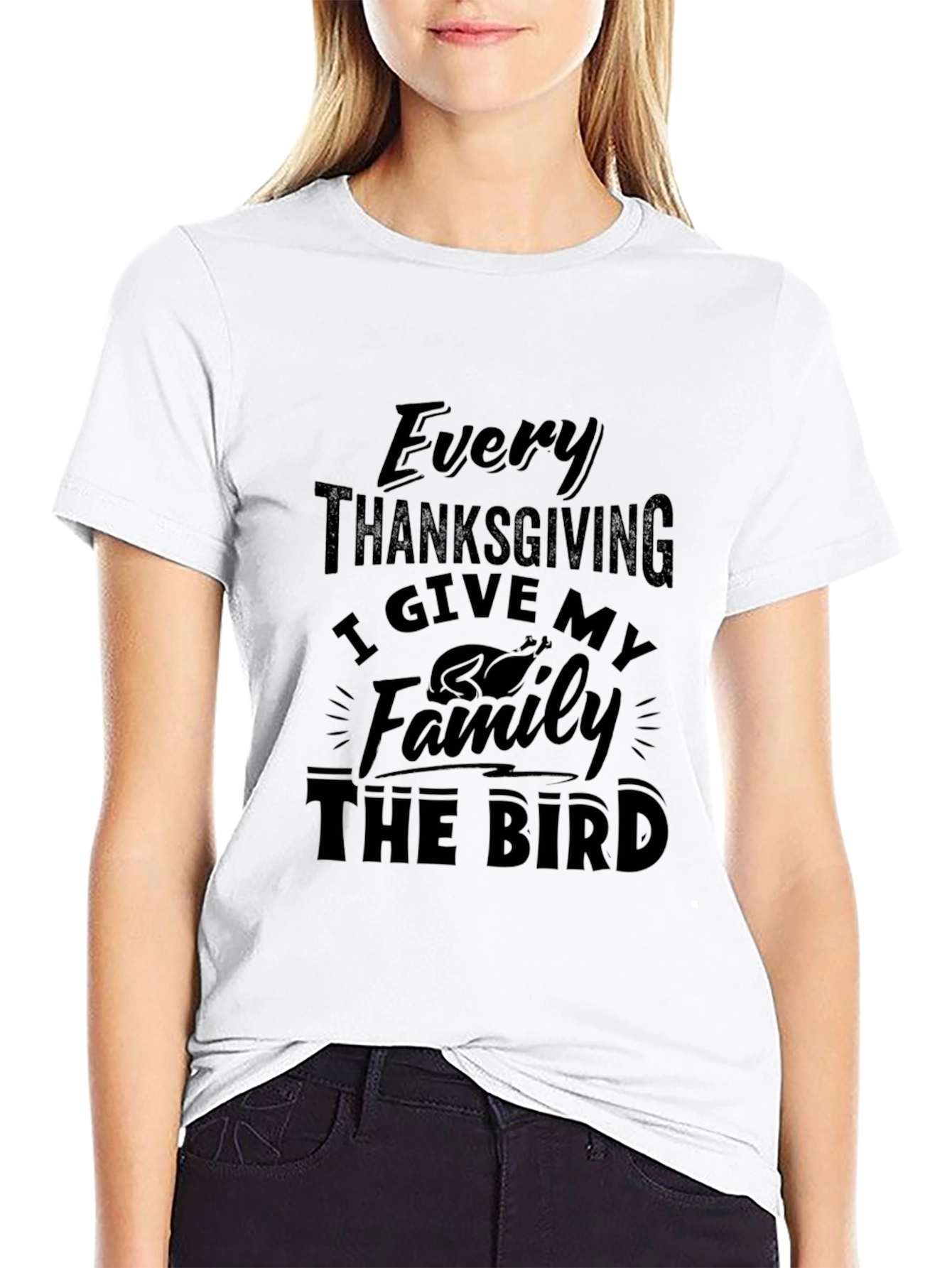 Thanksgiving The Bird Graphic T-Shirt