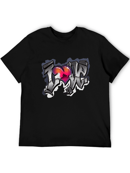 Love Graffiti Style Black T-Shirt