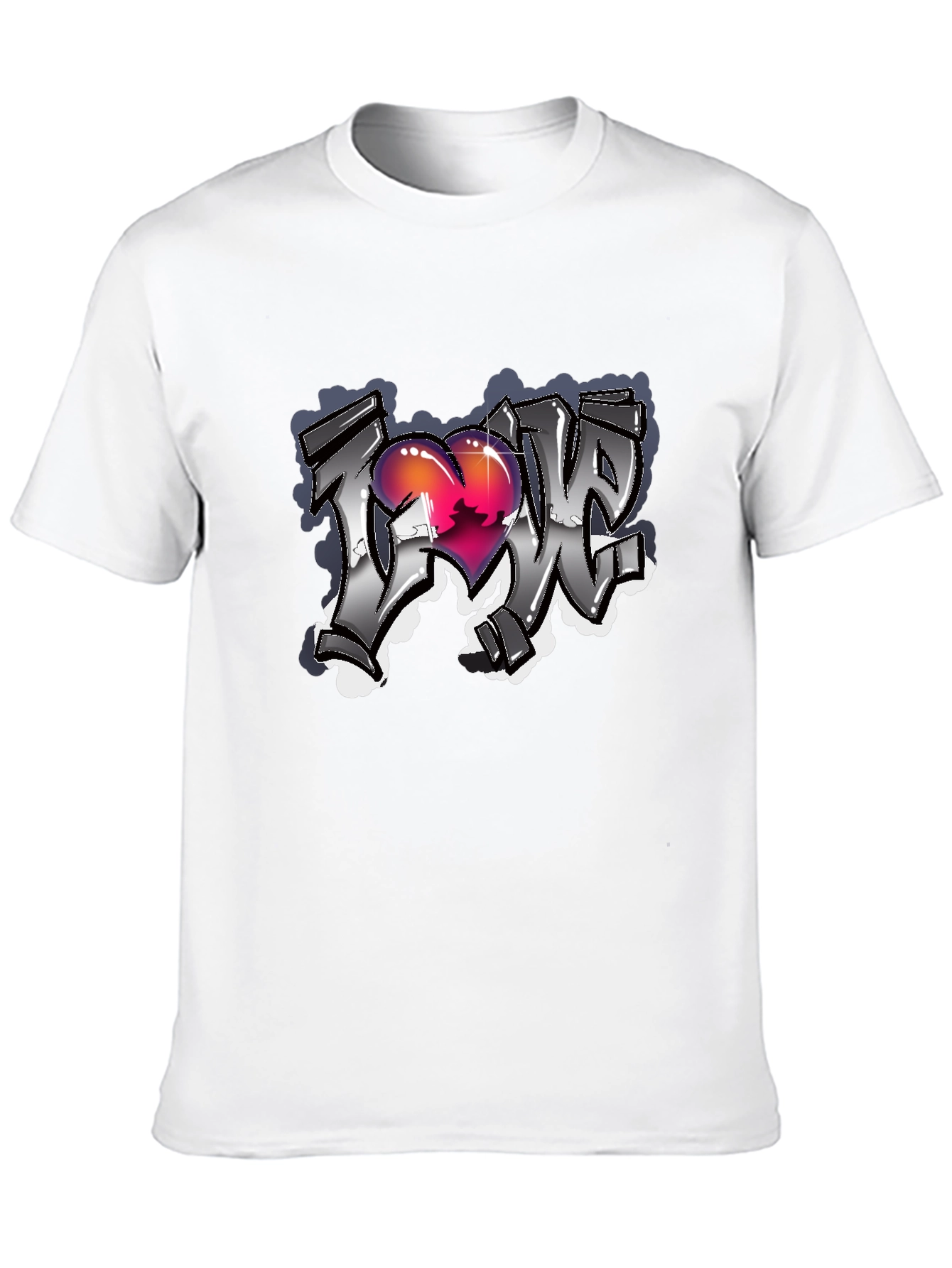 Love Graffiti Style Black T-Shirt