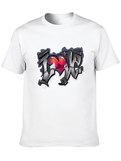 Love Graffiti Style Black T-Shirt