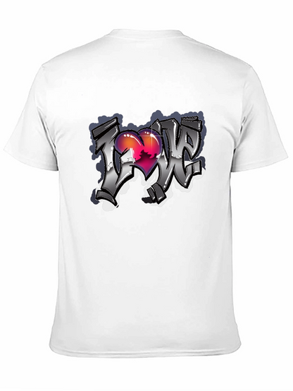Love Graffiti Style Black T-Shirt