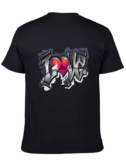 Love Graffiti Style Black T-Shirt