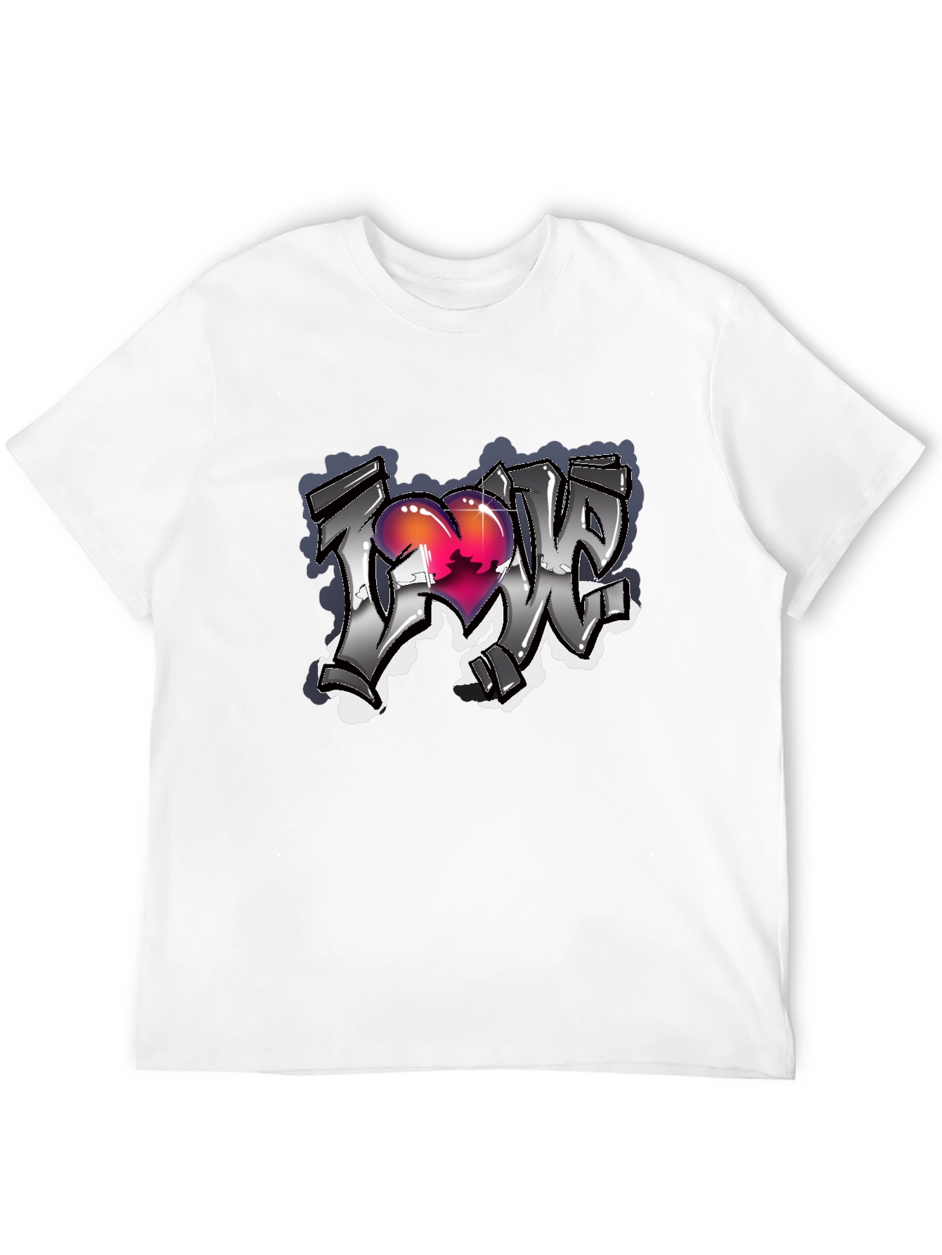 Love Graffiti Style Black T-Shirt