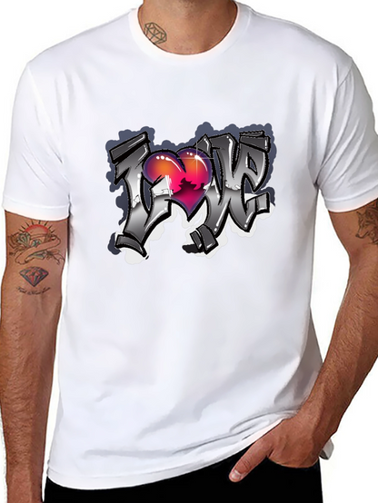 Love Graffiti Style Black T-Shirt