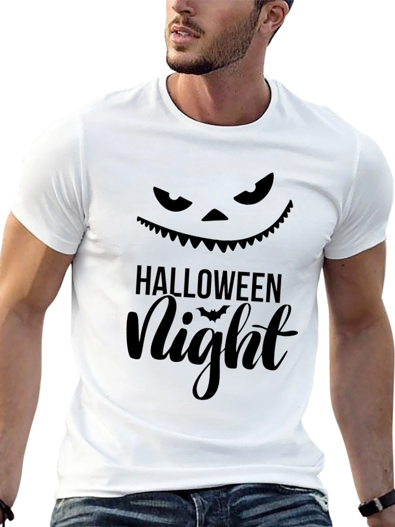 Halloween Night Graphic Tee - Spooky Season Shirt