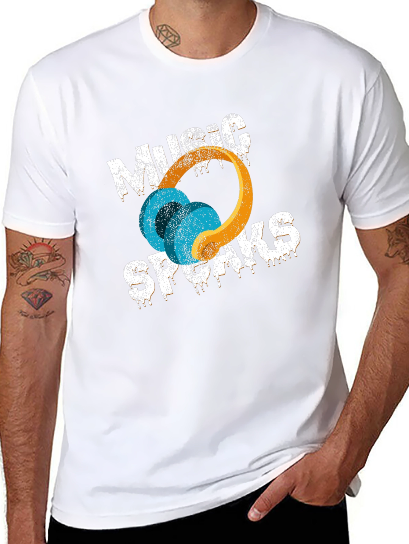 Music Speaks T-Shirt - Black Graphic Tee