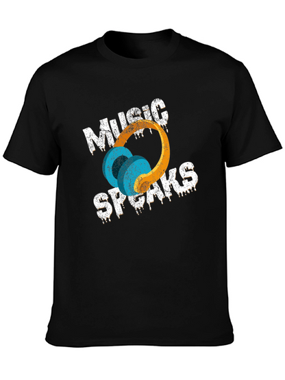 Music Speaks T-Shirt - Black Graphic Tee