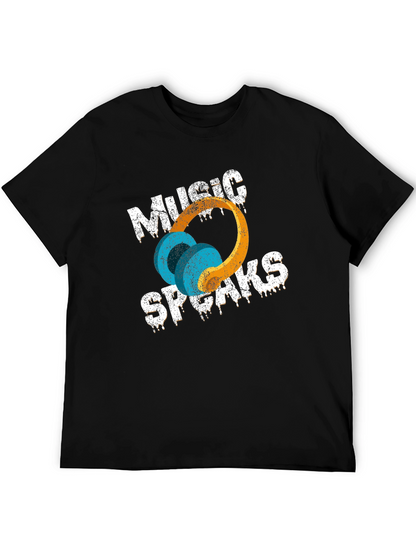 Music Speaks T-Shirt - Black Graphic Tee