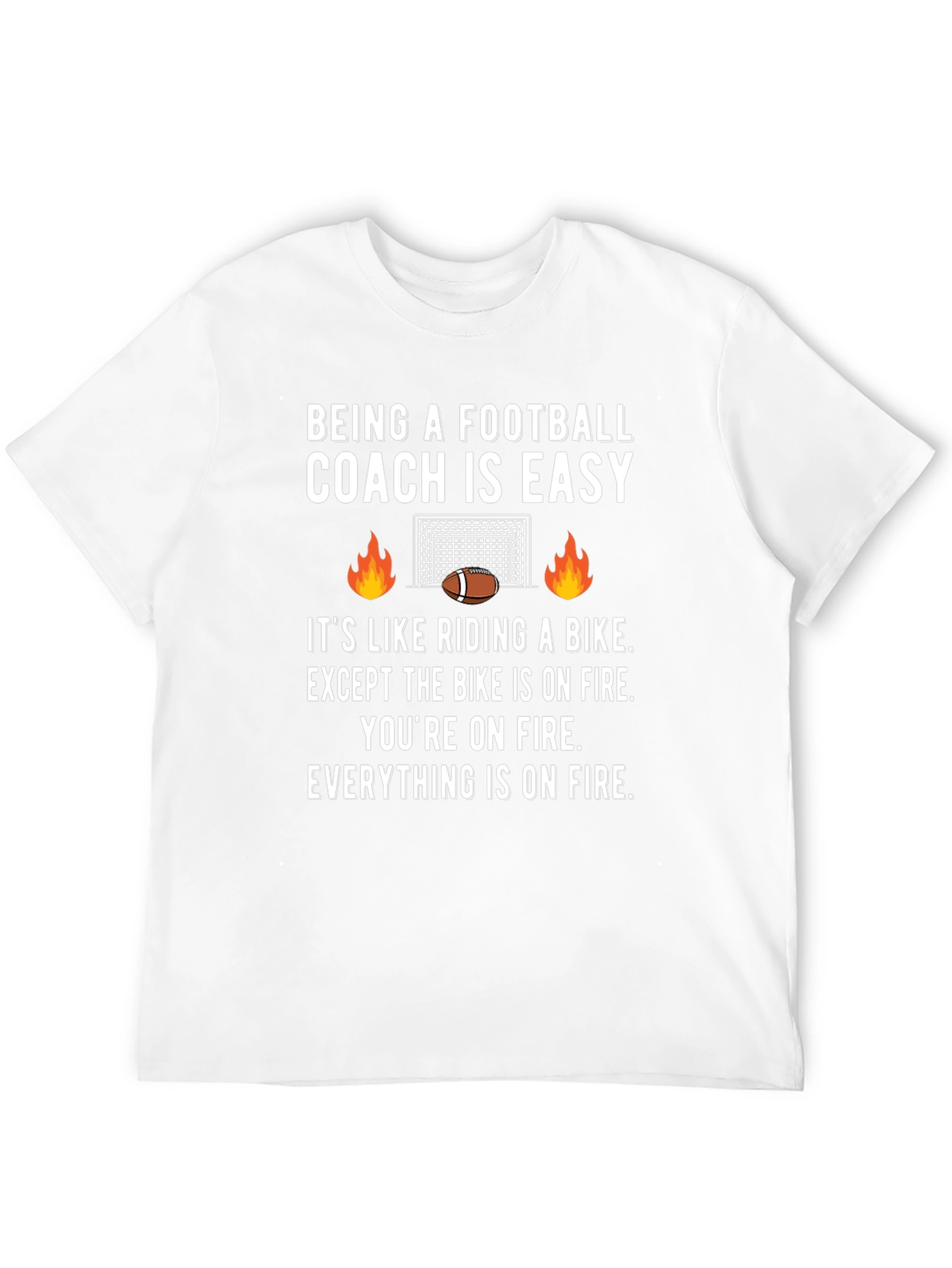 Football Coach On Fire Graphic Tee - Funny Gift