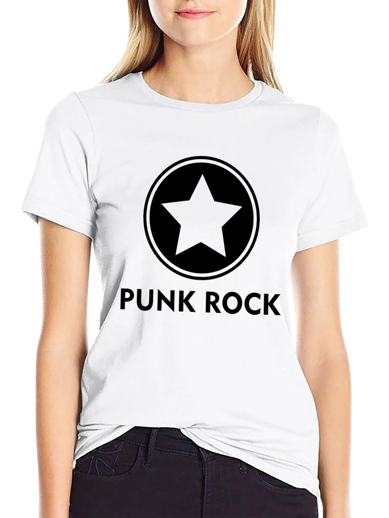 Punk Rock Star Graphic Tee - Classic Black T-Shirt