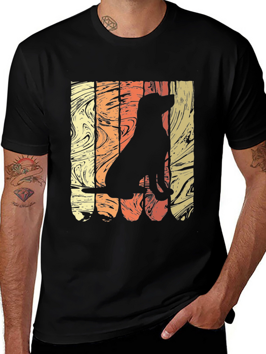 Retro Dog Silhouette T-Shirt - Vintage Style