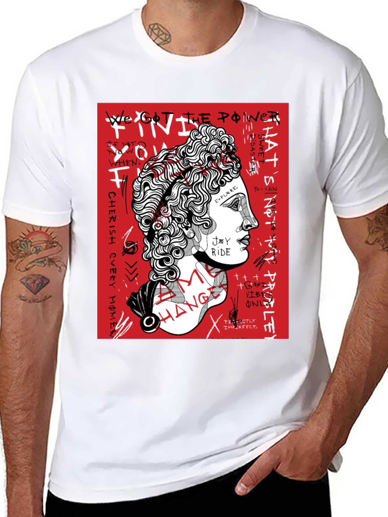 Graphic Print Tee - Modern Art Style