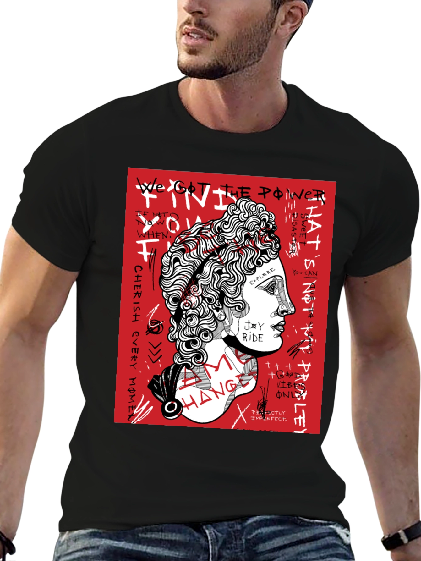 Graphic Print Tee - Modern Art Style