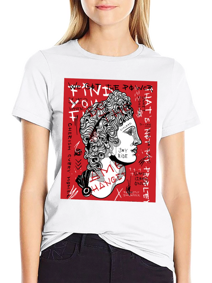 Graphic Print Tee - Modern Art Style