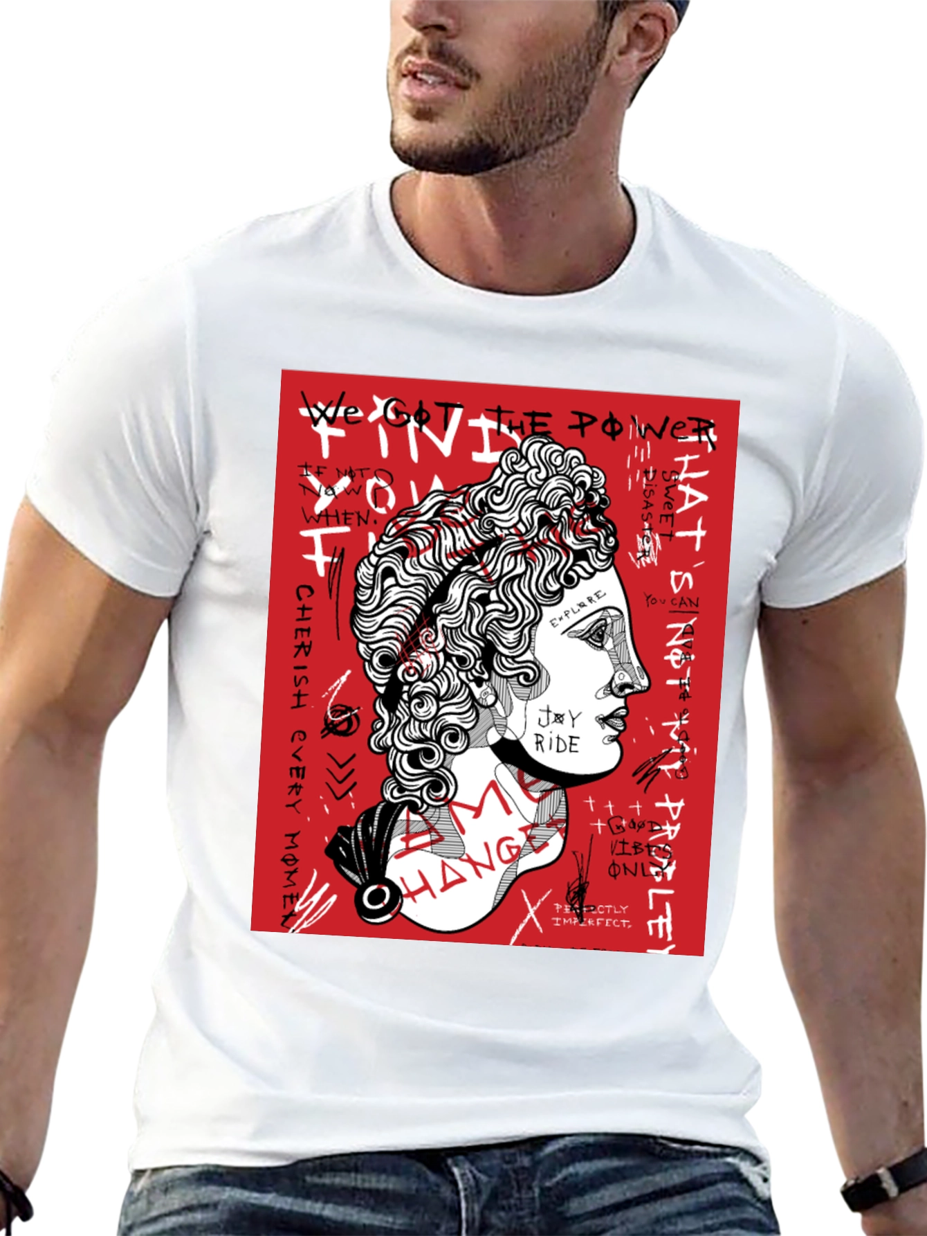 Graphic Print Tee - Modern Art Style