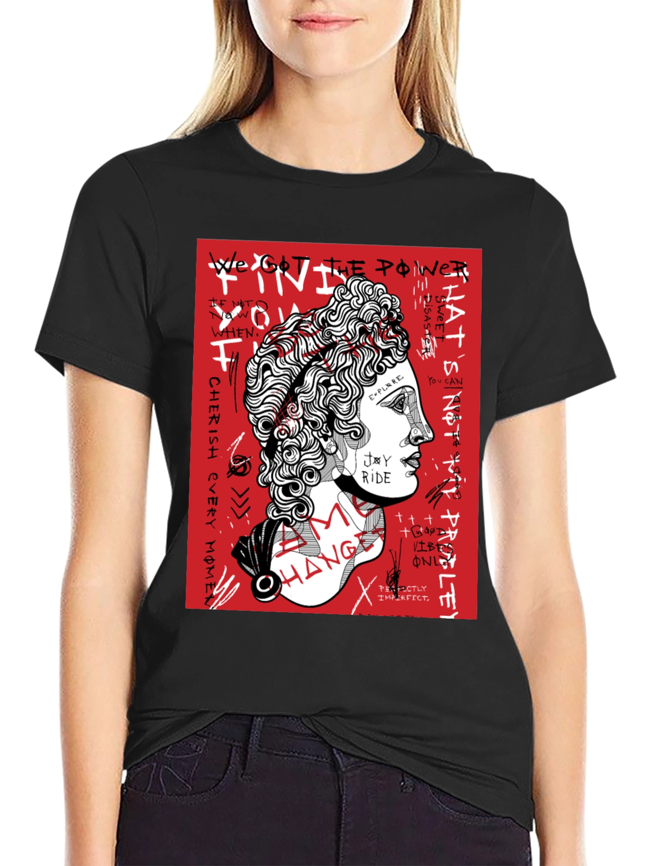 Graphic Print Tee - Modern Art Style