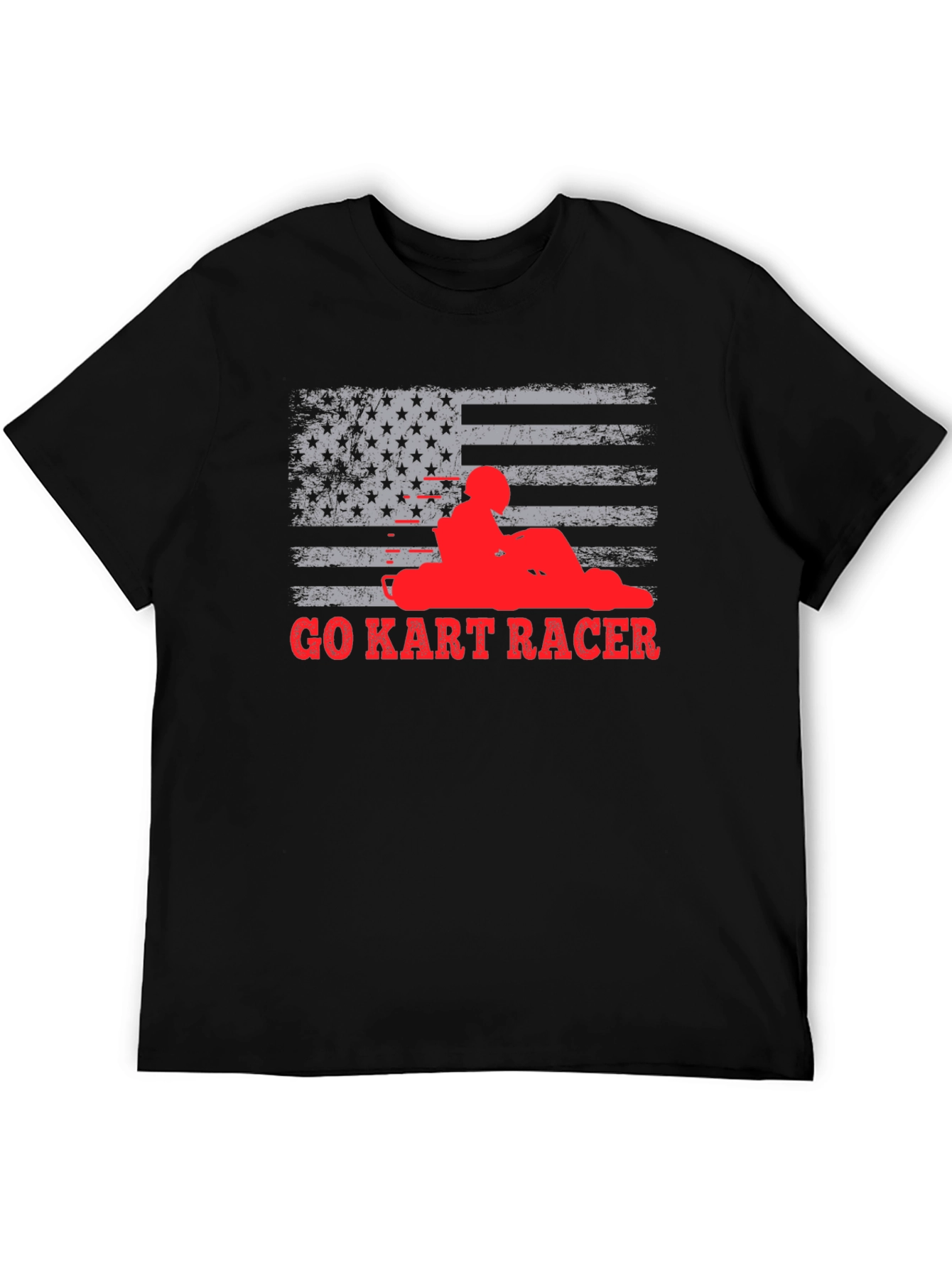 Go Kart Racer American Flag T-Shirt