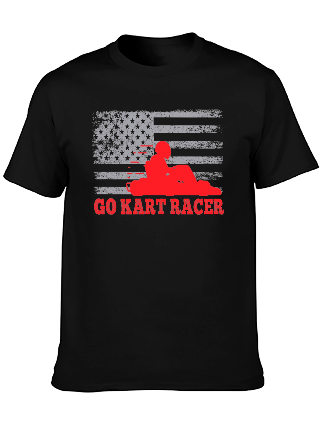 Go Kart Racer American Flag T-Shirt