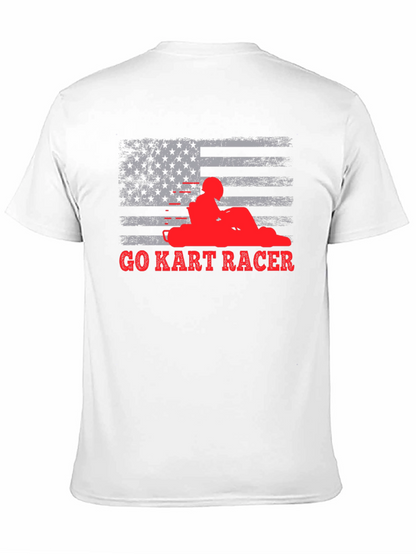 Go Kart Racer American Flag T-Shirt