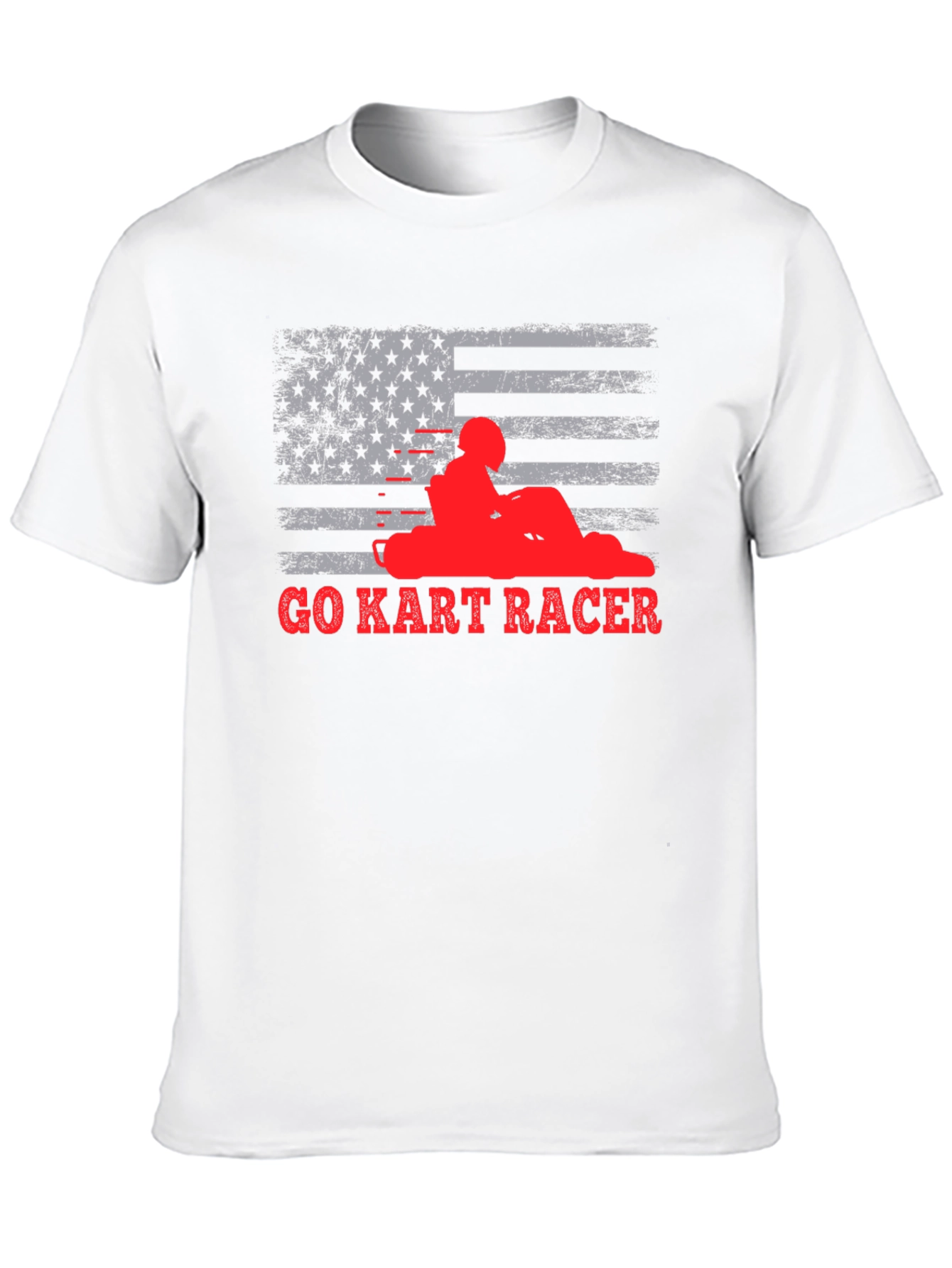 Go Kart Racer American Flag T-Shirt